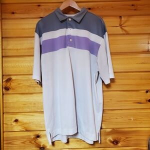 FootJoy Gray and Purple Men's Polo Shirt